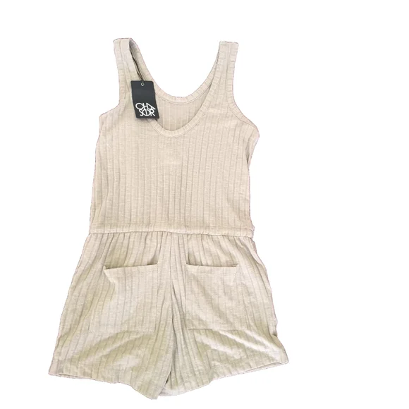 NWT Chaser Poor Boy Rib Double Scoop Tank Romper - Picture 8 of 12